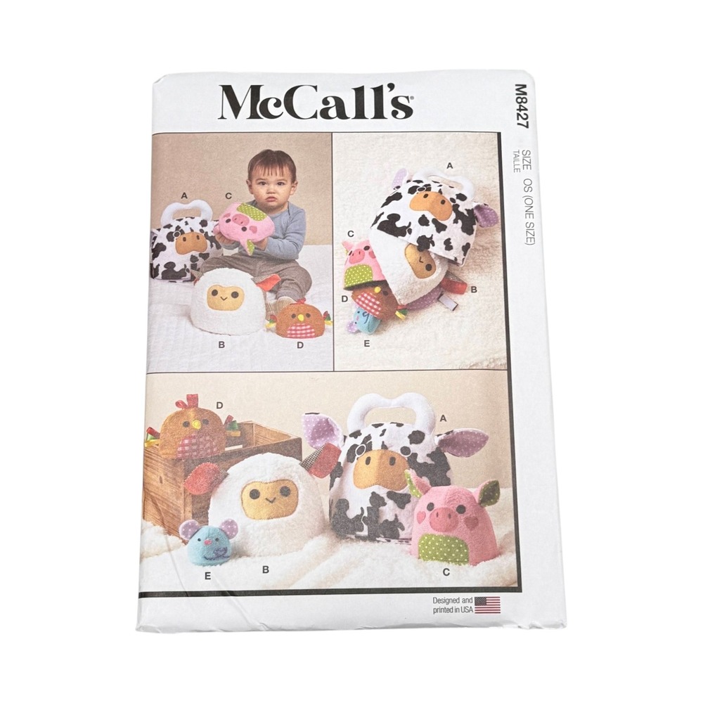 McCalls M8427 Sewing Pattern Plush Nesting Animals Size OS New Uncut